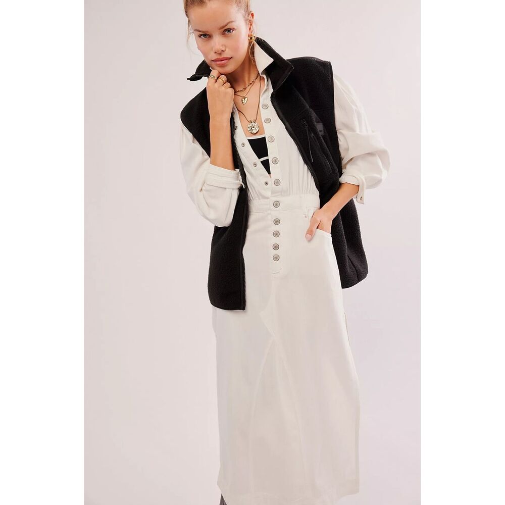 Free People Mad Love Denim Midi Dress